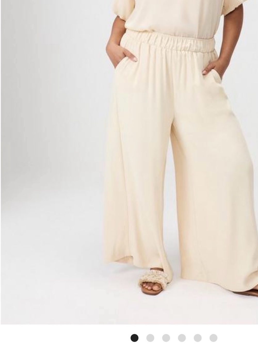 Torrid Cream High Rise Palazzo Pants Size 2T Tall - Picture 7 of 7